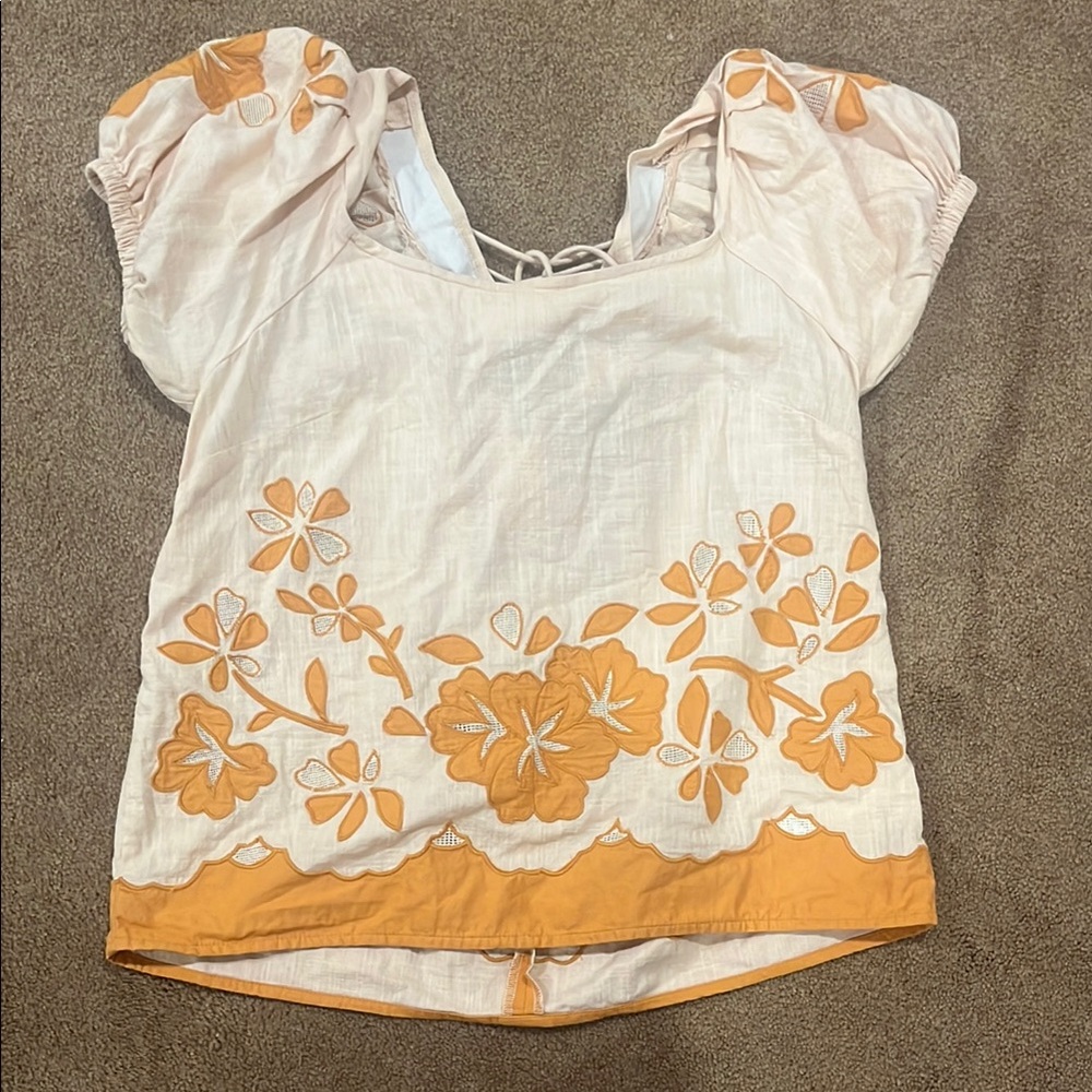 Madewell orange floral top